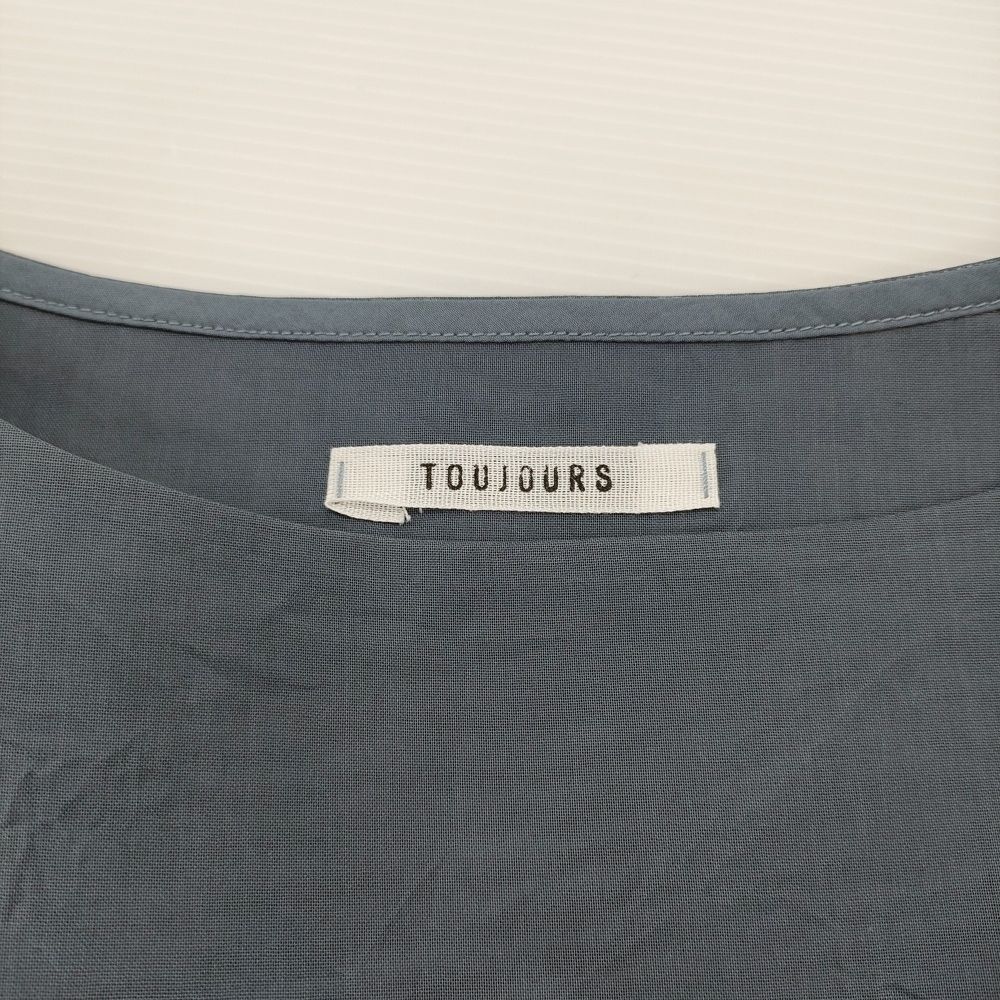 Toujours ファインコットンオーガンザクロスセーラーカラーディッキー 定価41800円 ブラウス 23SS ネイビー レディース トゥジュー【中古】6-0407S♪ Toujours ファインコットンオーガンザクロスセーラーカラーディッキー