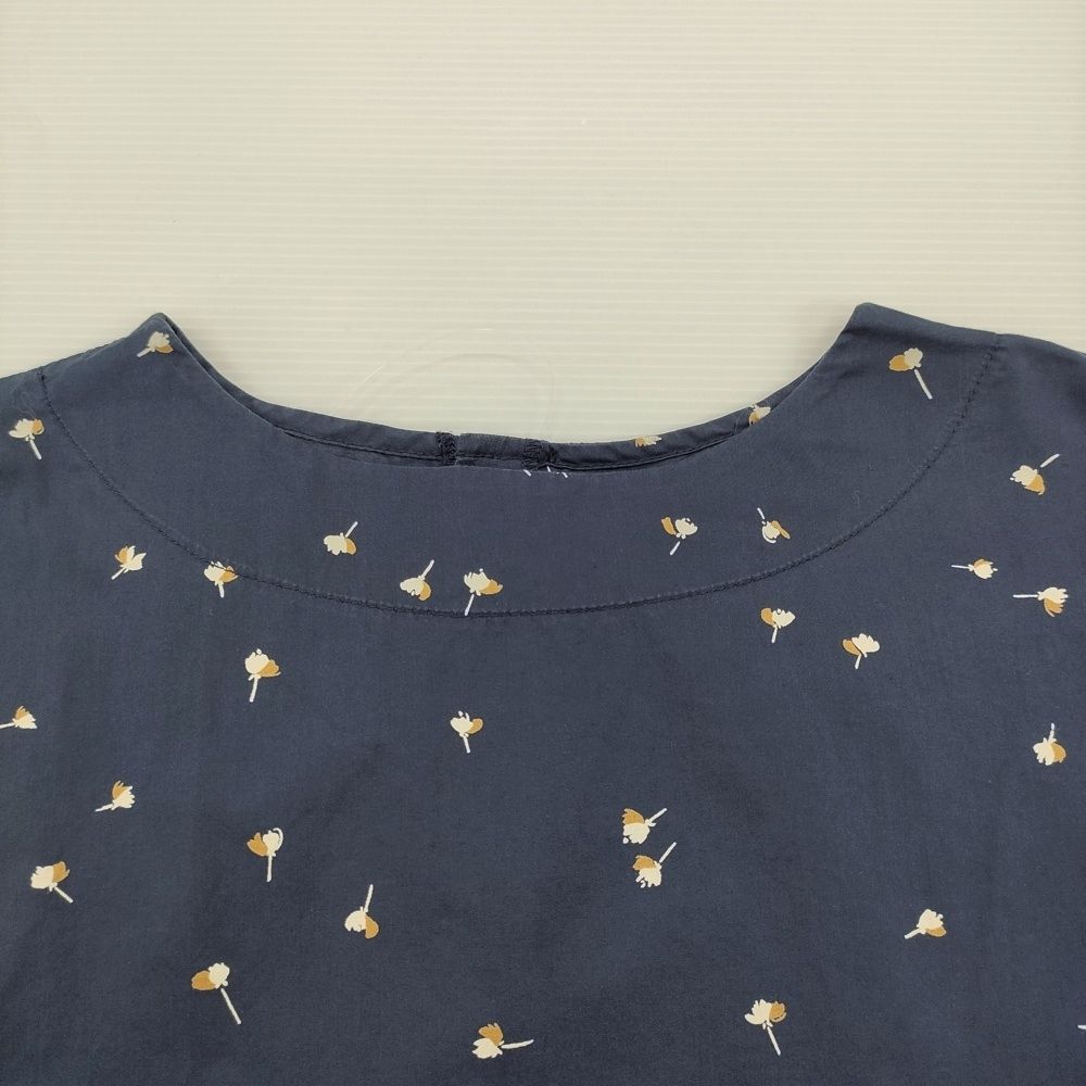 かぐれ 小花ドロストプルオーバー 定価15400円 GAA5-23S023 ワイド ドロップショルダー ブラウス シャツ 25SS ネイビー レディース かぐれ【中古】6-0407S♪ かぐれ 小花ドロストプルオーバー 定価15400円 GAA5-23S023 ワイド
