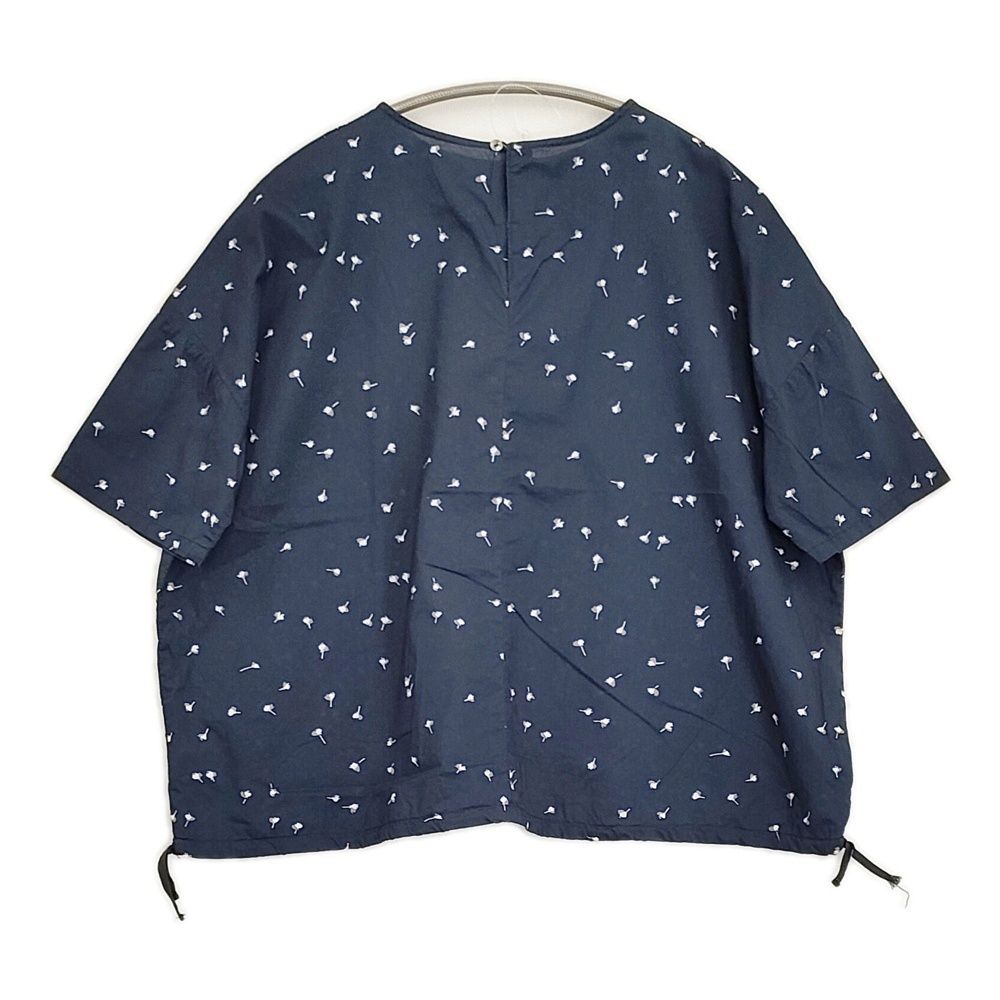 かぐれ 小花ドロストプルオーバー 定価15400円 GAA5-23S023 ワイド ドロップショルダー ブラウス シャツ 25SS ネイビー レディース かぐれ【中古】6-0407S♪ かぐれ 小花ドロストプルオーバー 定価15400円 GAA5-23S023 ワイド