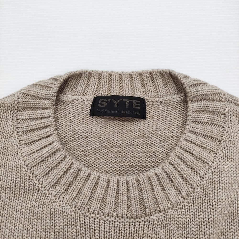 s'yte Yohji Yamamoto 7G WOOL-BLEND INTARSIA CROW-PATTERN PULLOVER セーター ニット 25AW ベージュ メンズ サイトヨウジヤマモト【中古】6-0407T♪ s'yte Yohji Yamamoto 7G WOOL-BLEND INTARSIA CROW-PATTERN PULLOVER