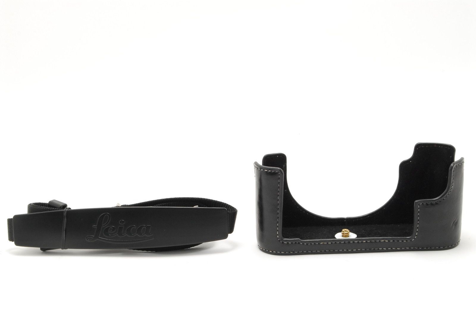 【超美品】ライカ 皮 ケース ストラップ Leica M10 Leather Protector Half Case (Black) Neck Strap #A0887T260327