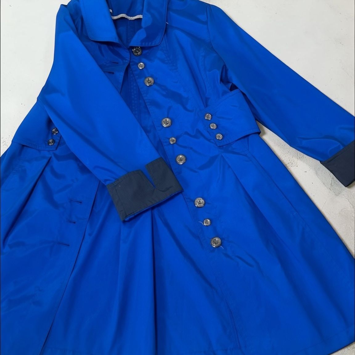 BURBERRY BLUE LABEL レディース　スプリングコート　M 2way フード取外し可】バーバリーブルーレーベル スプリングコート