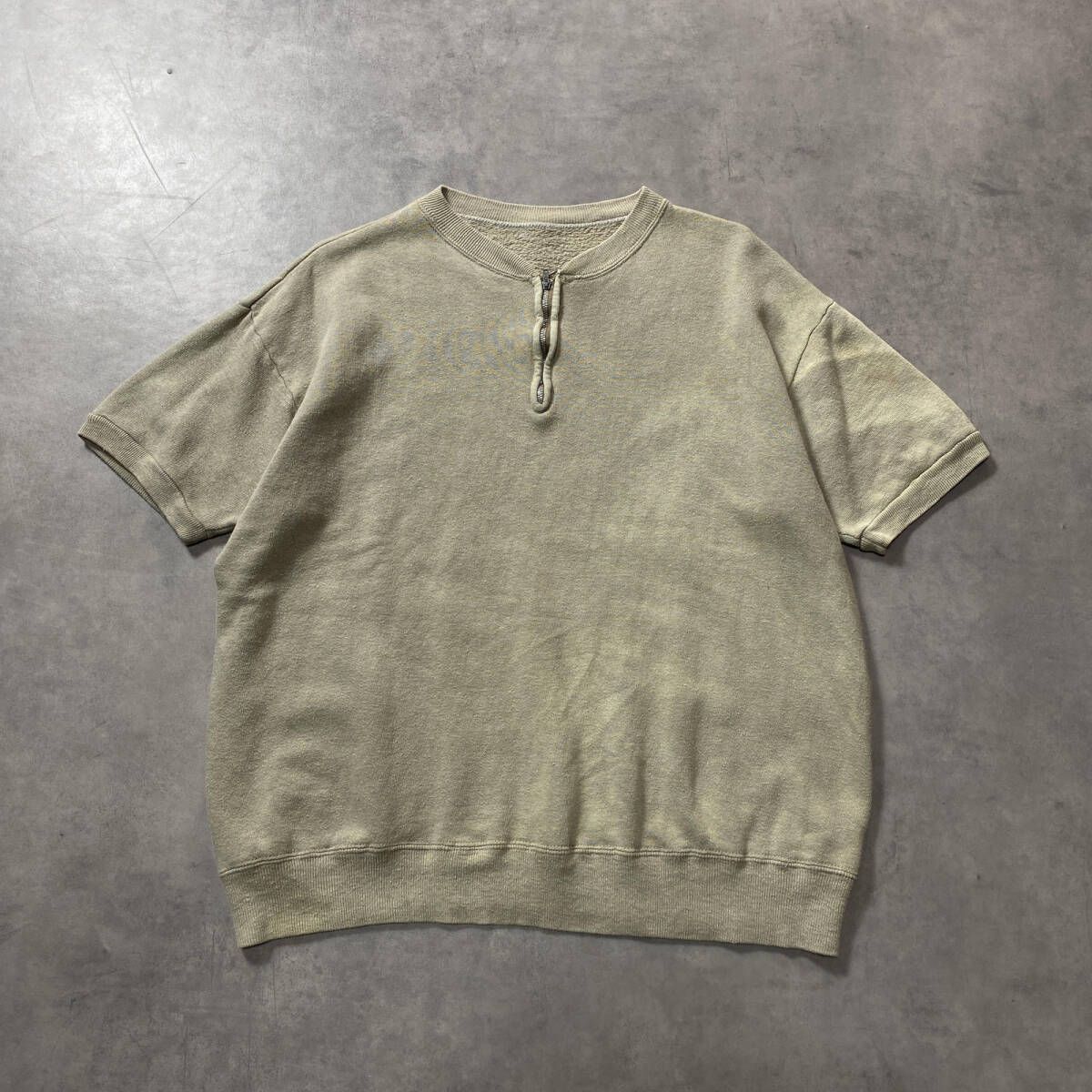 60s USA製 ハーフジップスウェット ヴィンテージ ビンテージ GQ5283◇US古着 : 60's ヴィンテージ ハーフジップ 半袖スウェット