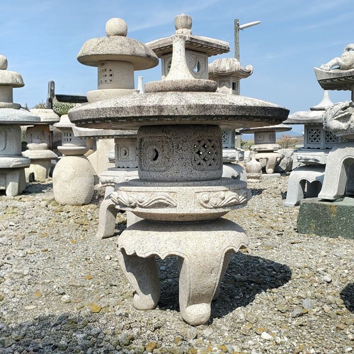 引取り限定】【配送要相談】「風情ある和庭園に・雪見灯籠 2.5尺・庭石 