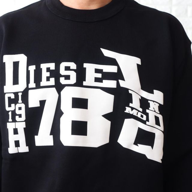 並行輸入品】ディーゼル トレーナー メンズ ブラック DIESEL オーバー