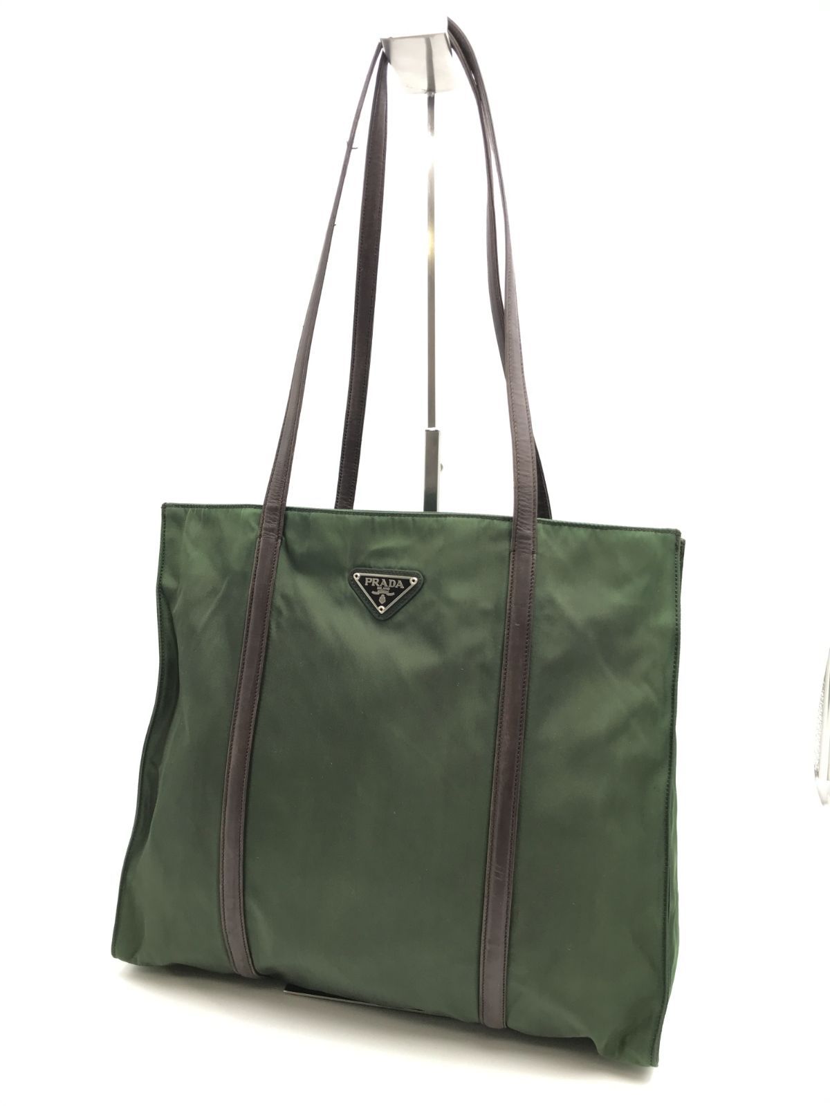 PRADA プラダ トートバッグ テスートナイロン 三角ロゴ グリーン系