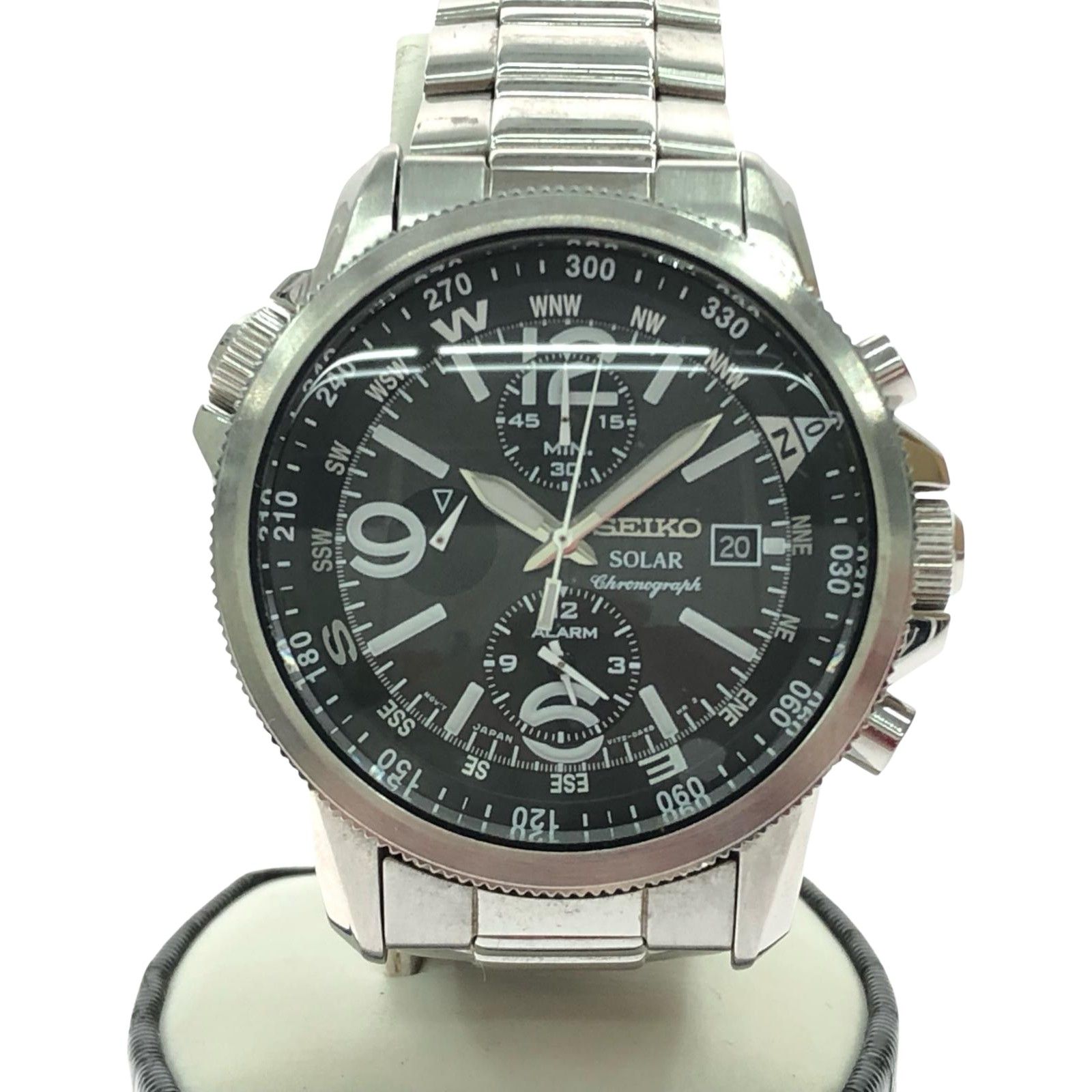 SEIKO セイコー メンズ腕時計 ソーラー充電 クロノグラフ デイト V172