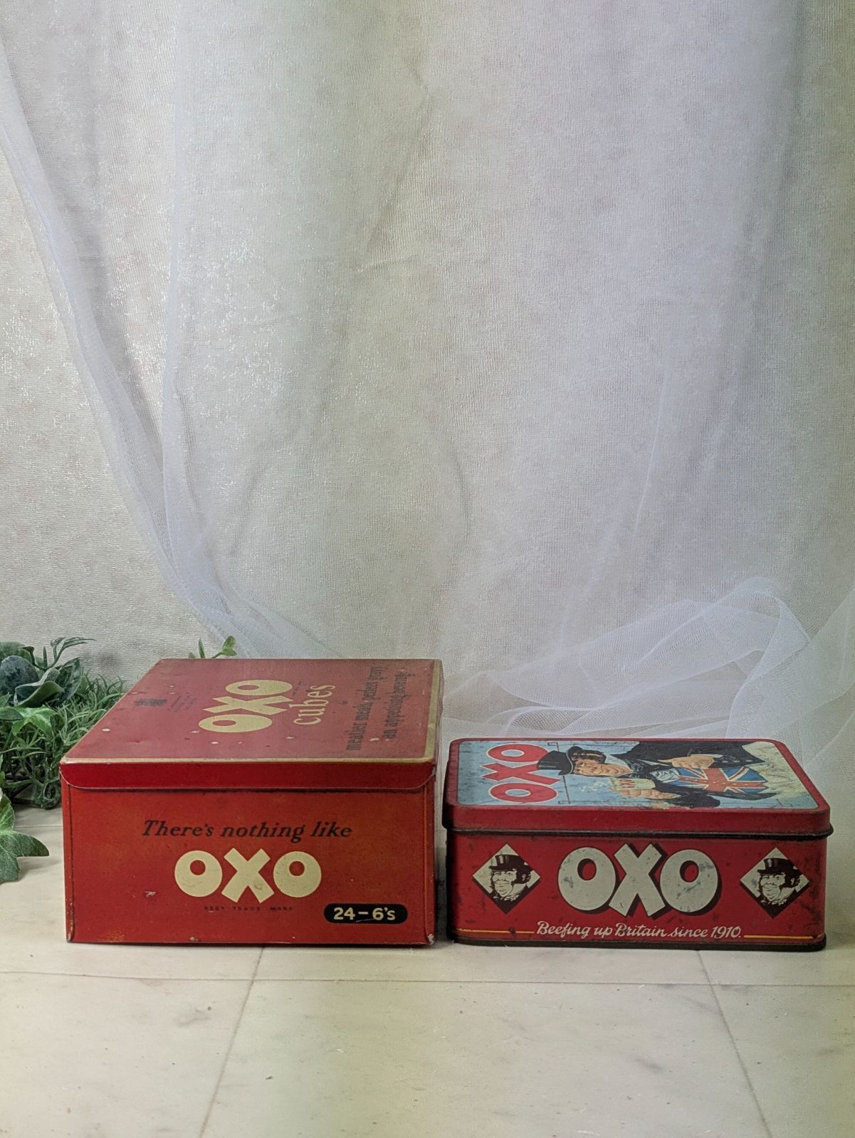 イギリス アンティーク oxo 缶 2個セット - メルカリ
