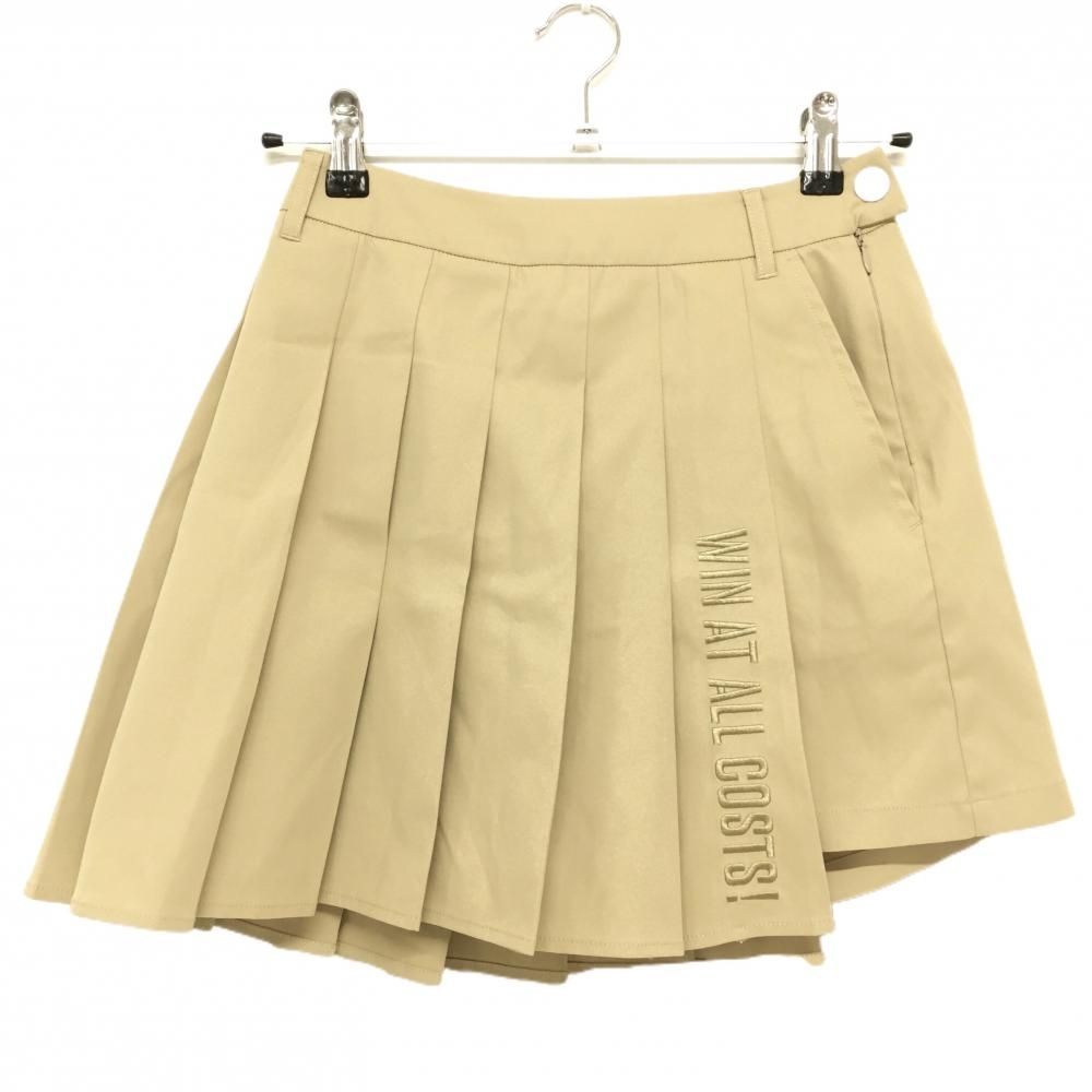 WAAC ゴルフスカート ベージュ 超美品】ワック スカート ベージュ系 ロゴ刺しゅう 内側パンツ
