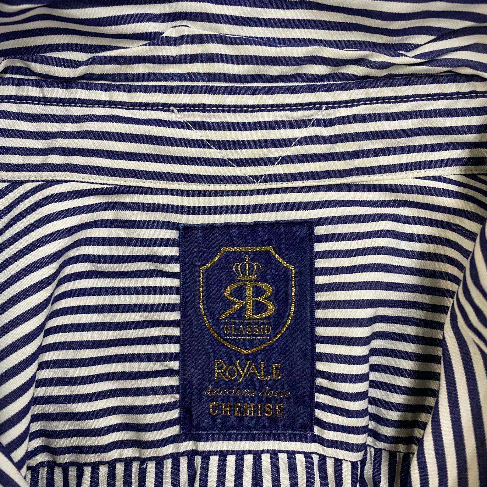 Deuxieme Classe ROYALE CHEMISE 長袖 BD シャツ ストライプ ロイヤル 