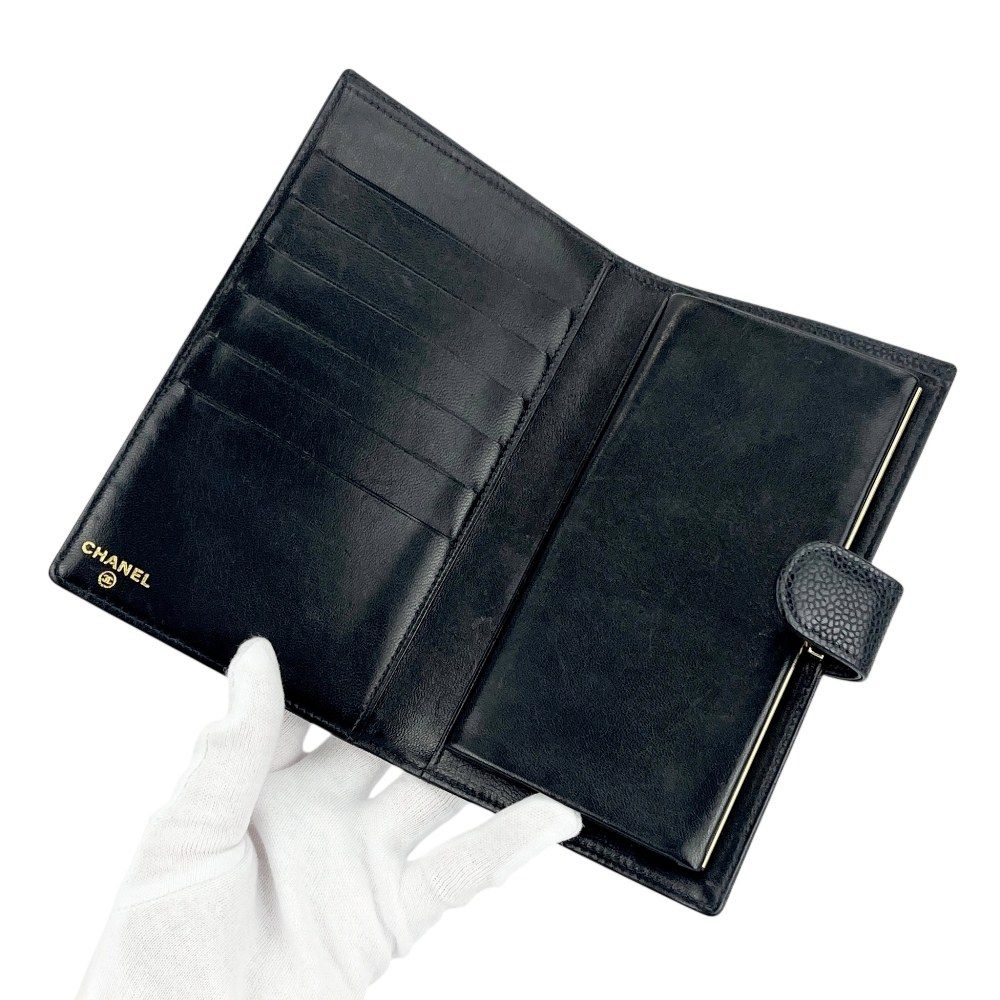 シャネル ■美品■ 二つ折り 長財布 ウォレット ココマーク キャビアスキン ブラック 【631795】13 シャネル □美品□ 二つ折り 長財布 ウォレット ココマーク キャビア
