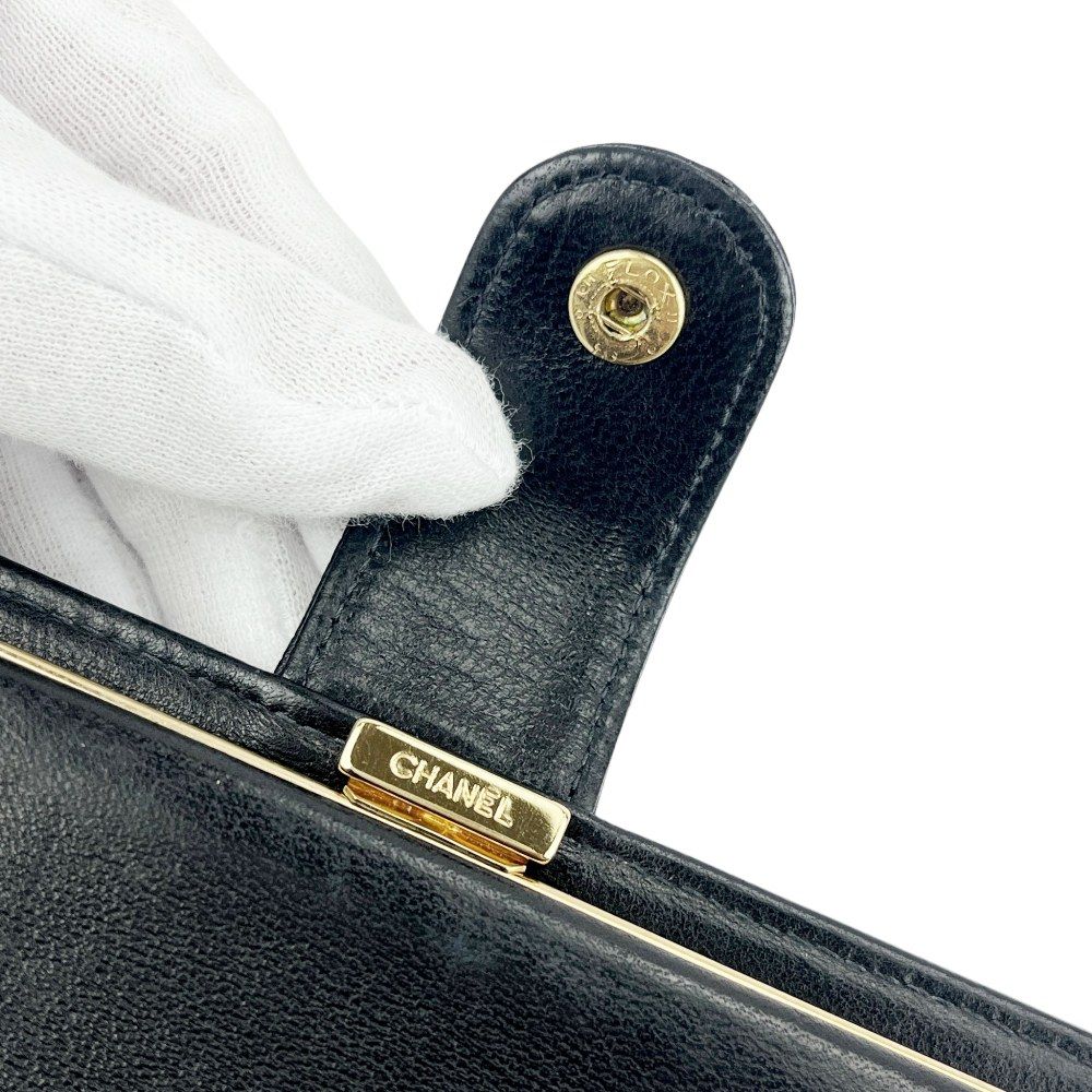 シャネル □美品□ 二つ折り 長財布 ウォレット ココマーク キャビア
