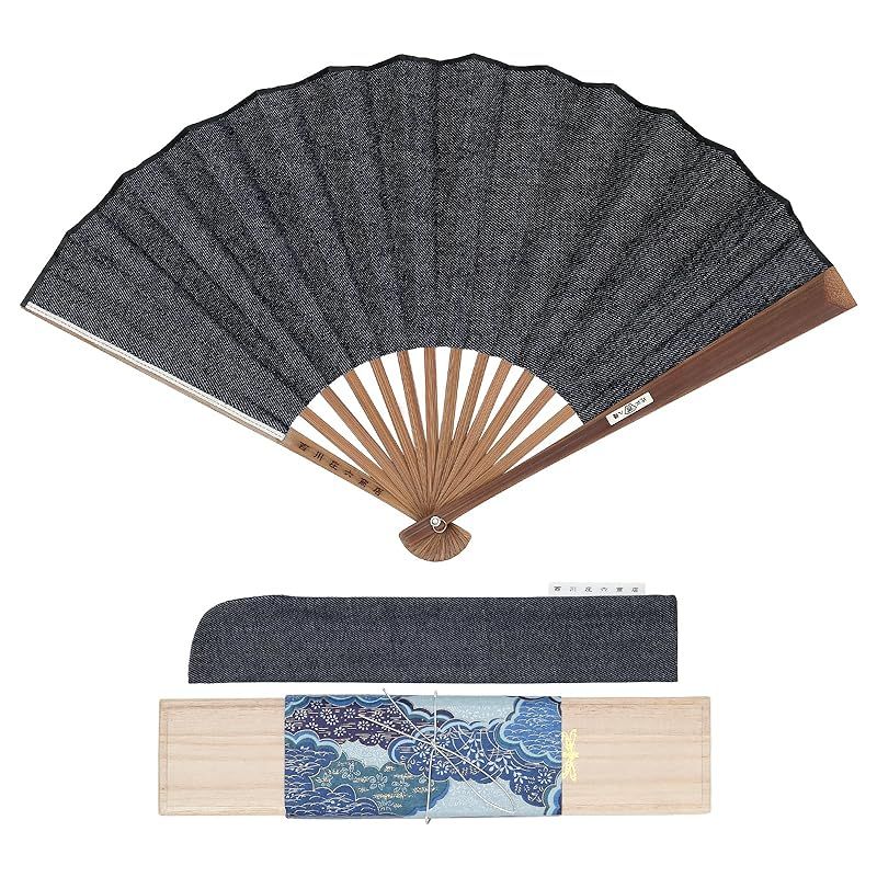 【新品】 [ぎんやんま] 扇子 メンズ デニム扇子 岡山産デニム 日本製 高級布扇子 男性 ユニセックス 西川庄六商店 ラッピング済