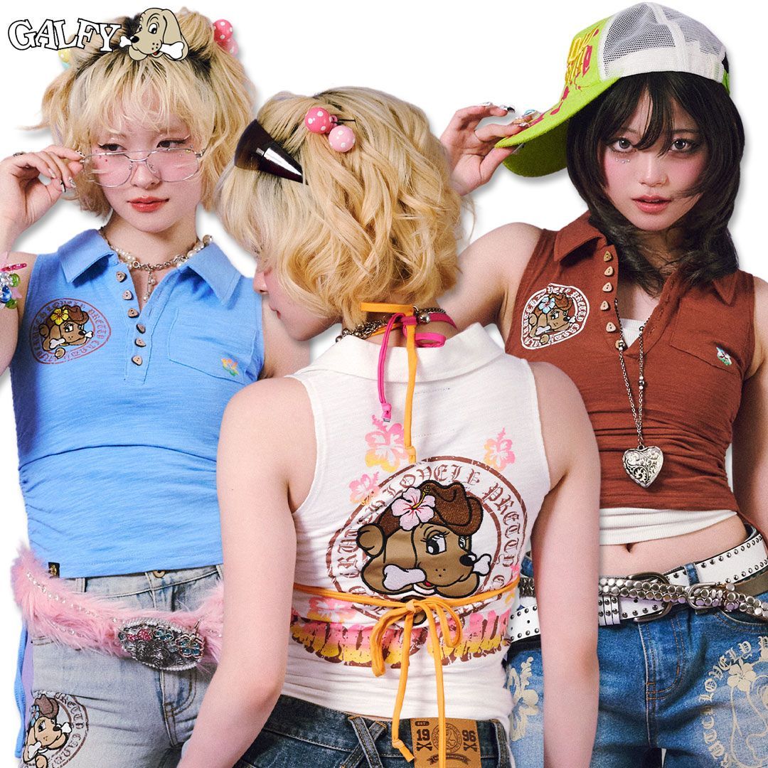 キャンディー ガルフィー CANDY GALFY サーファー彼女POLO 162005 ポロシャツ ノースリーブ レディース ギャル 26SS