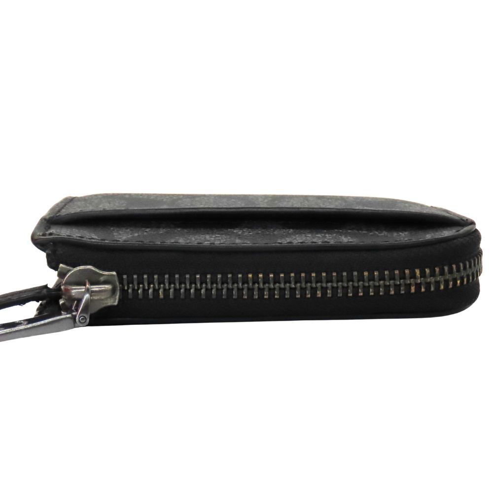【中古】COACH コーチ ケース F77929 財布 小銭入れ キーリング付き シグネチャー 定番 カードケース ブラック系 L字ファスナー A2501682【無料ギフトラッピング承ります】 中古】COACH コーチ コインケース F77929 財布 小銭入れ キーリング