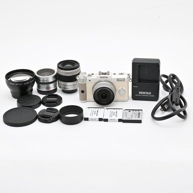 並品＞ PENTAX Q ダブルレンズキット ホワイト｜超小型ミラーレス一眼