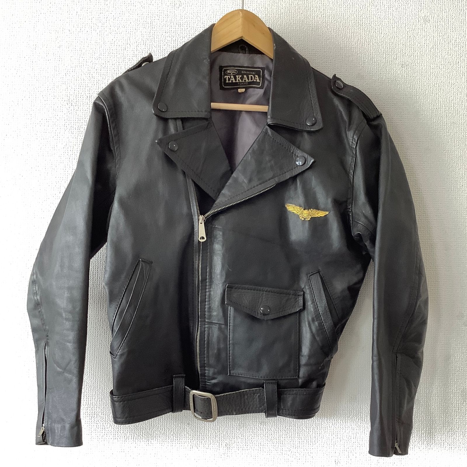 4223 TAKADA タカダ ダブルライダースジャケット レザー ブラック L