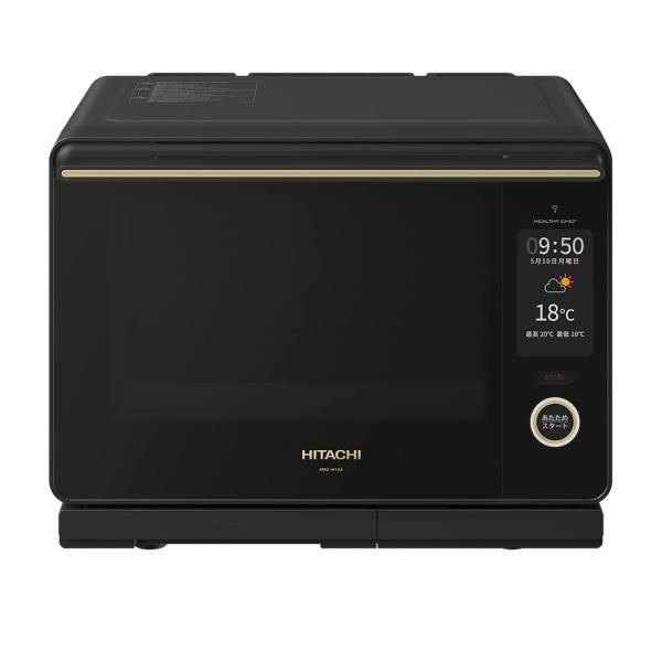 【中古】日立 オーブンレンジ ヘルシーシェフ 30L MRO-W10A K フロストブラック 300℃2段式ワイドオーブン ボイラー熱風式過熱水蒸気 Wスキャ