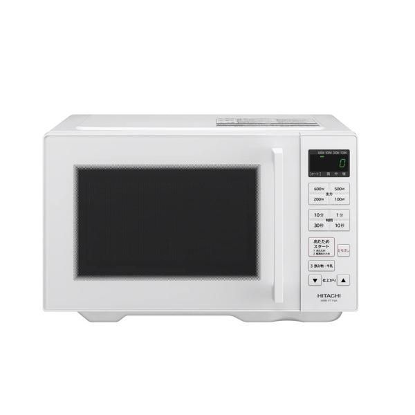 【中古】日立 単機能 電子レンジ 19L HMR-FT19A W ホワイト フラット庫内 ワンタッチ自動あたため ヘルツフリー 新生活 一人暮らし 二人暮らし