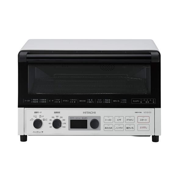 【中古】日立 コンベクション オーブントースター 1,300W 一人暮らし 遠赤ヒーター ノンフライ調理 HMO-F100 W ホワイト