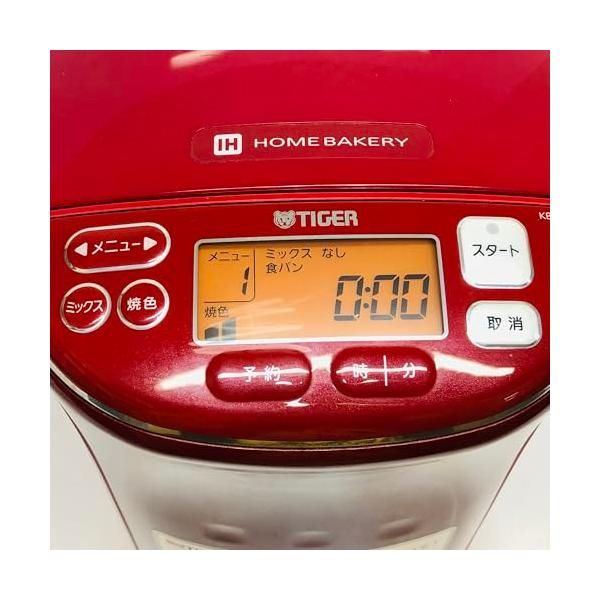 TIGERタイガー KBH-V100 ホームベーカリー レッド 中古】タイガー ホームベーカリー 「やきたて」 IH 土鍋焼き レッド