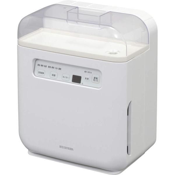【中古】アイリスオーヤマ 空気清浄機能付加湿器 タイマー付 PM2.5 ハウスダスト 除去 ホワイト SHA-400A