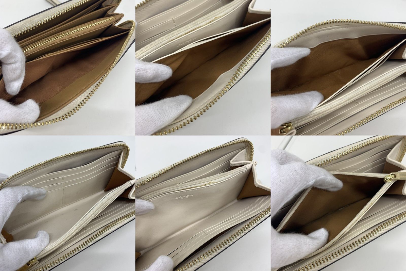 コーチ COACH 財布 三点セット 【中古】 長財布 ネイビー ホワイト系