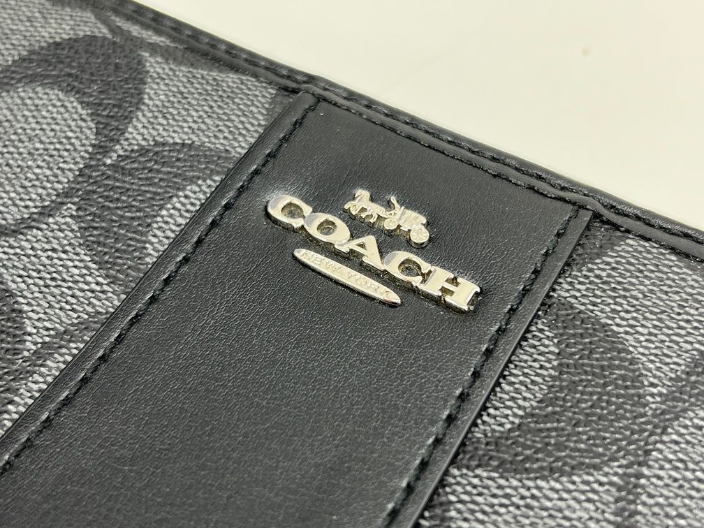 COACH（コーチ）ラウンドファスナー長財布 F54630 PVC×レザー ブラック