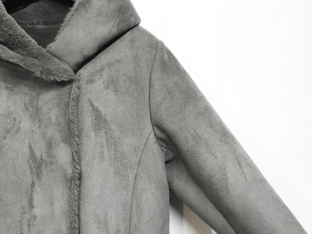 美品*SLOBE IENA ムートンフーデッドコート SLOBE IENA｜スローブイエナ フーデッド ムートンコート フェイク