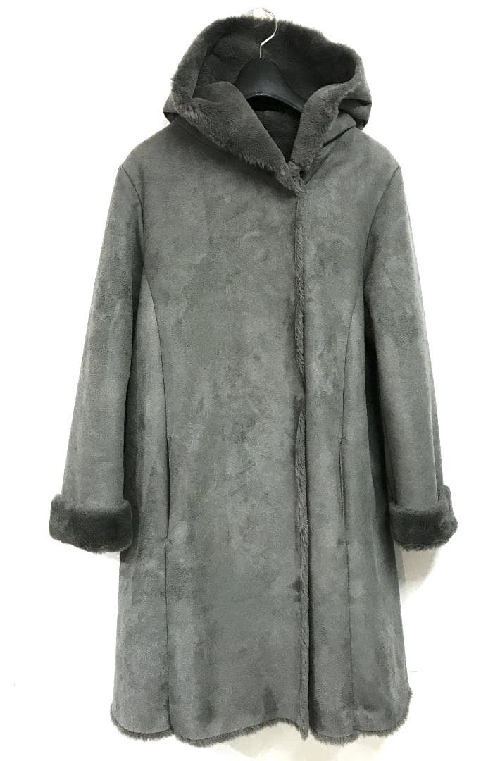 美品*SLOBE IENA ムートンフーデッドコート SLOBE IENA｜スローブイエナ フーデッド ムートンコート フェイク