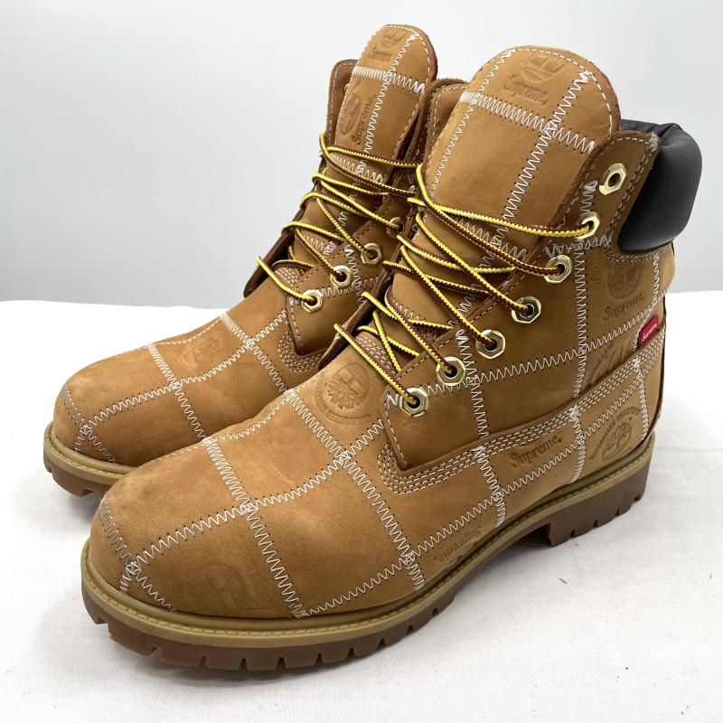 【中古】Supreme×Timberland Patchwork 6Inch Premium Boot Wheat 27cm TB0A5TBZ754 シュプリーム×ティンバーランド[17][240017764263] 中古】Supreme×Timberland Patchwork 6Inch Premium Boot Wheat 27cm