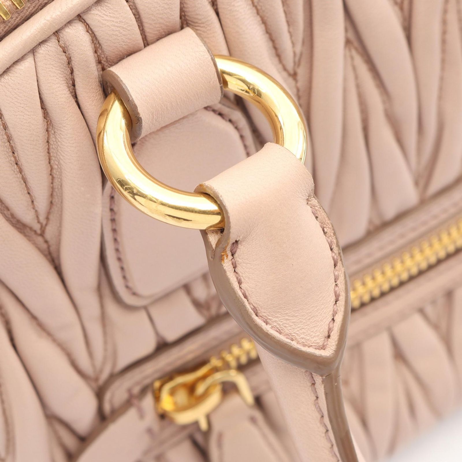 ミュウ ミュウ Miu Miu ハンドバッグ マテラッセ 2WAY グレージュ 