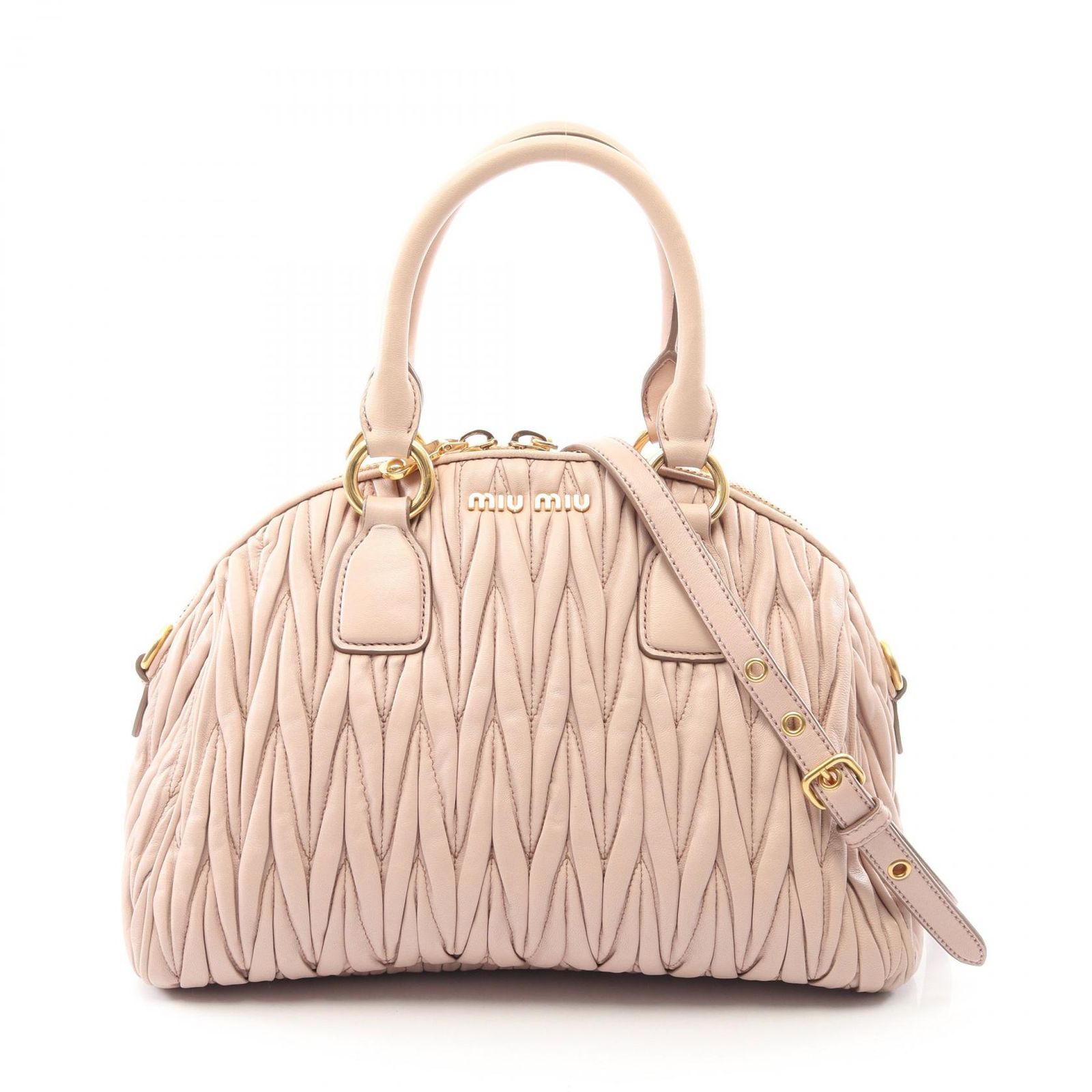 MIU MIU グレージュハンドバッグ | ヤマダウェブコム