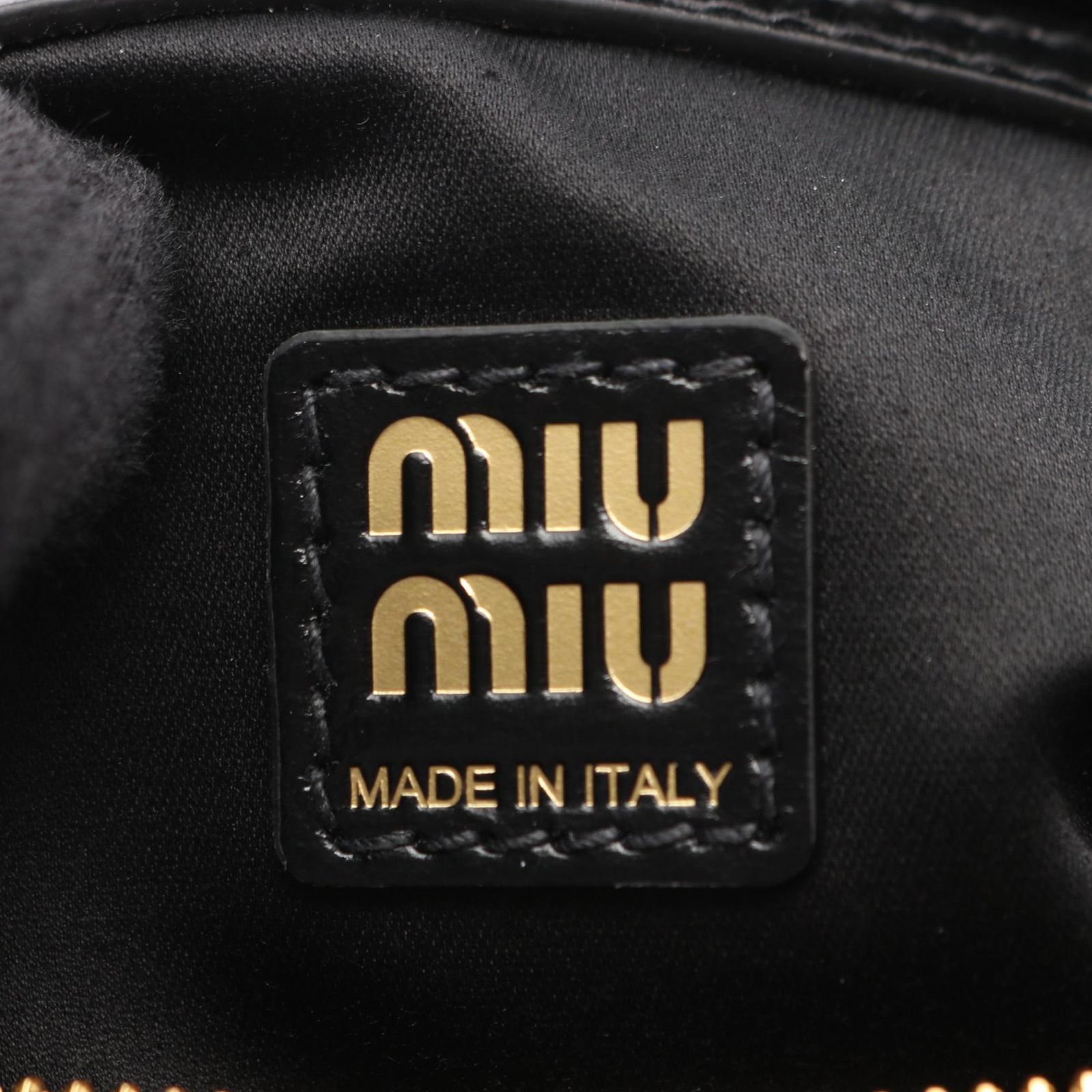 ミュウ ミュウ Miu Miu ハンドバッグ SOFTY SHINE 5BB182 ブラック 