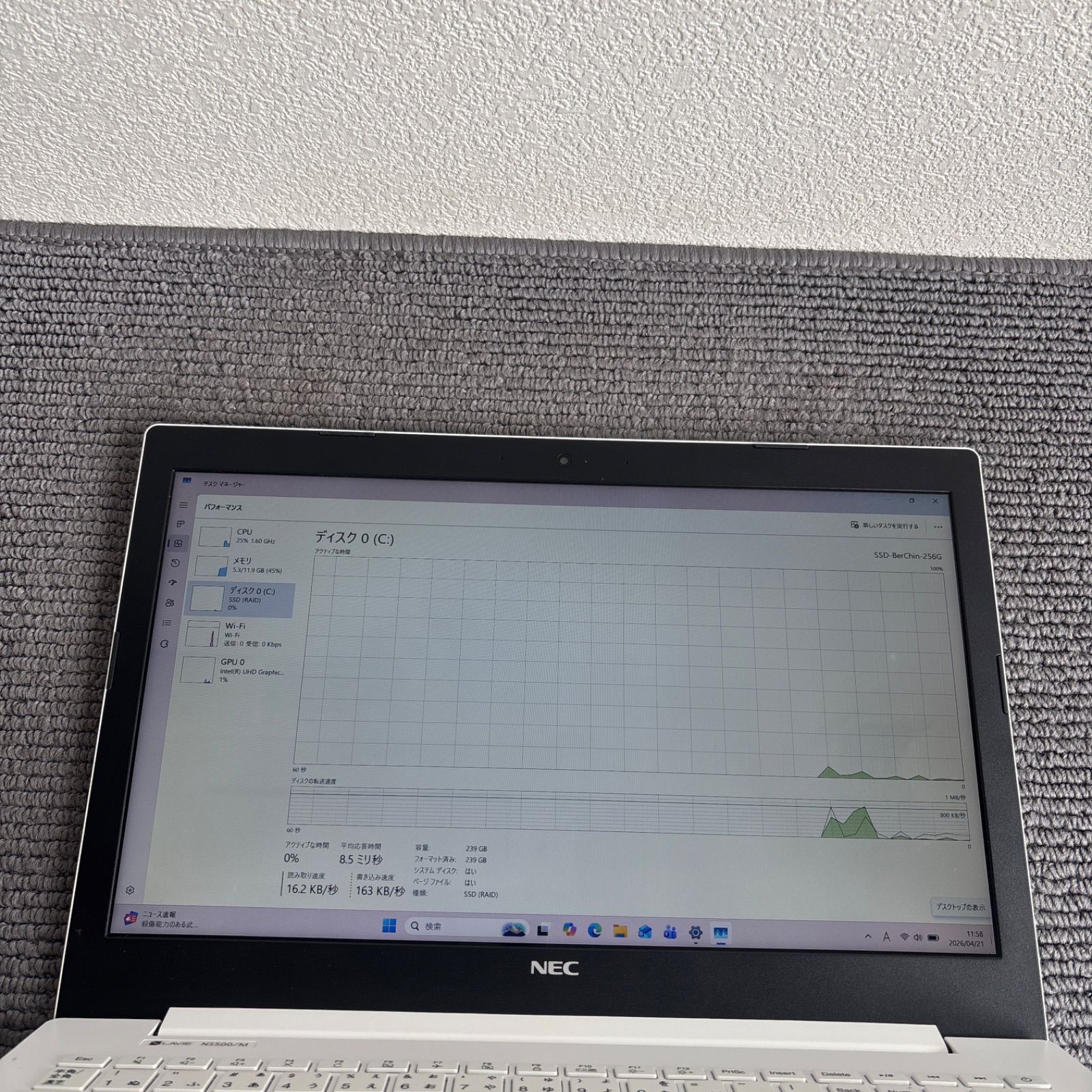 NEC LAVIE NS500/M i5-8250U Win11 SSD256GB - メルカリ