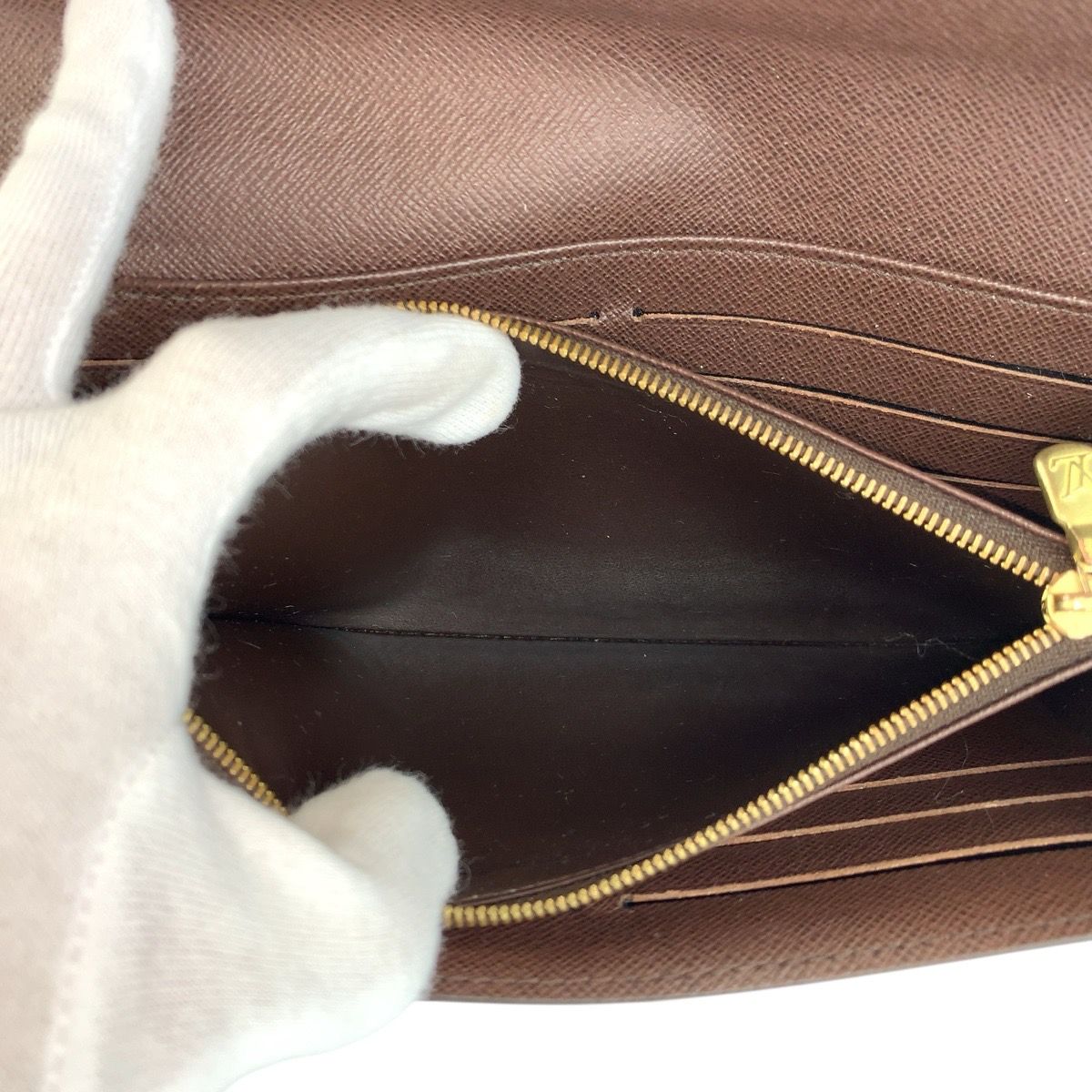 美品 LOUIS VUITTON ルイヴィトン ダミエ ポルトフォイユ サラ ブラウン ゴールド金具 PVC N63209 長財布 ロングウォレット レディース 601876 【中古】 LOUIS VUITTON - 美品 LOUIS VUITTON ルイヴィトン ダミエ