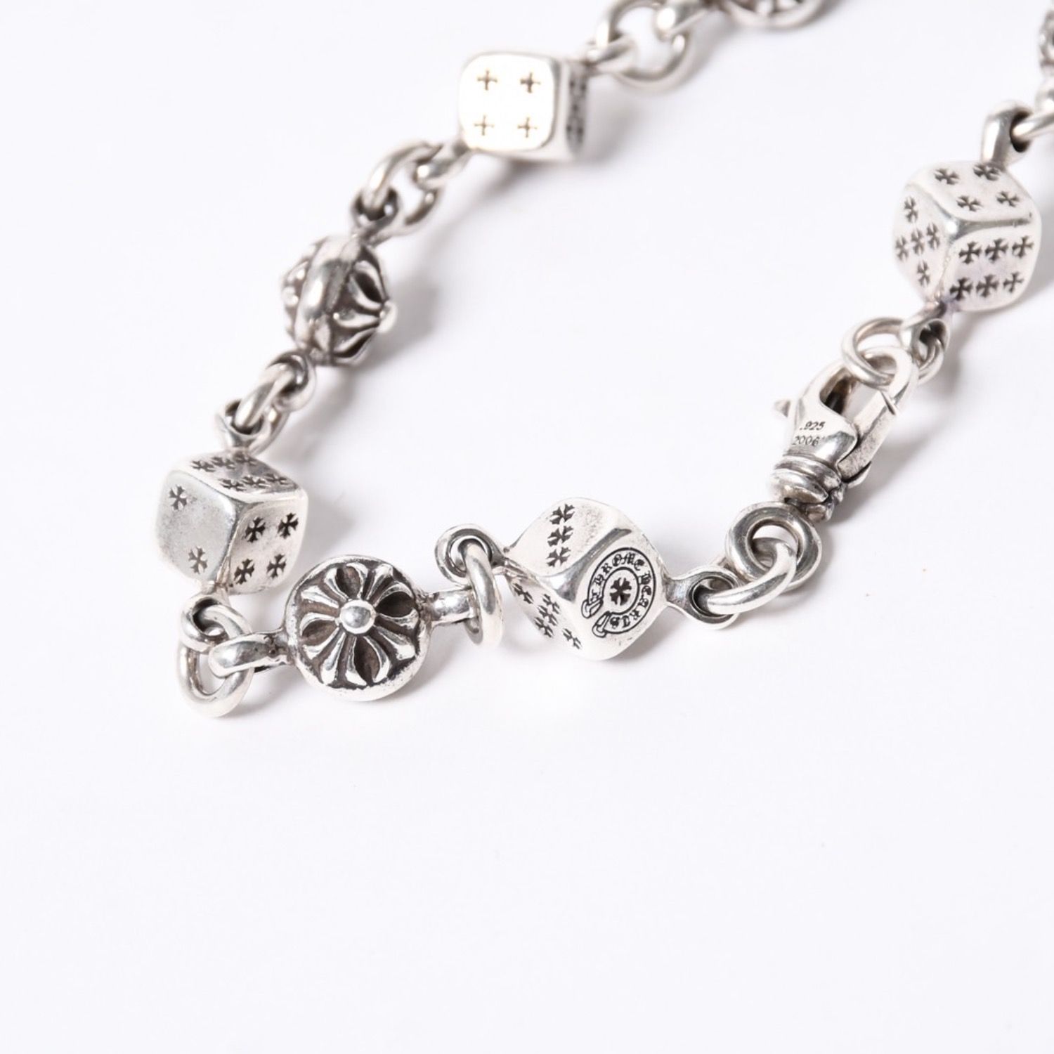 Chrome Hearts シルバー ロゴプレート 約7cm 極美品 CHROME HEARTS クロムハーツ ダイス&クロスボール ブレスレット