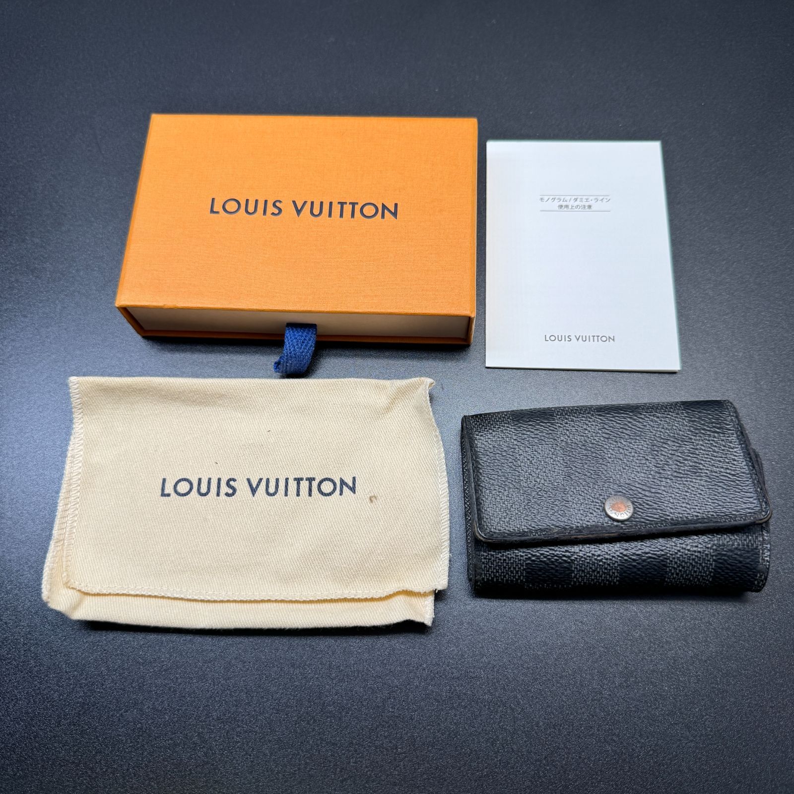 LOUIS VUITTON◇ミュルティクレ6_ダミエ・グラフィット_BLK/レザー/BLK