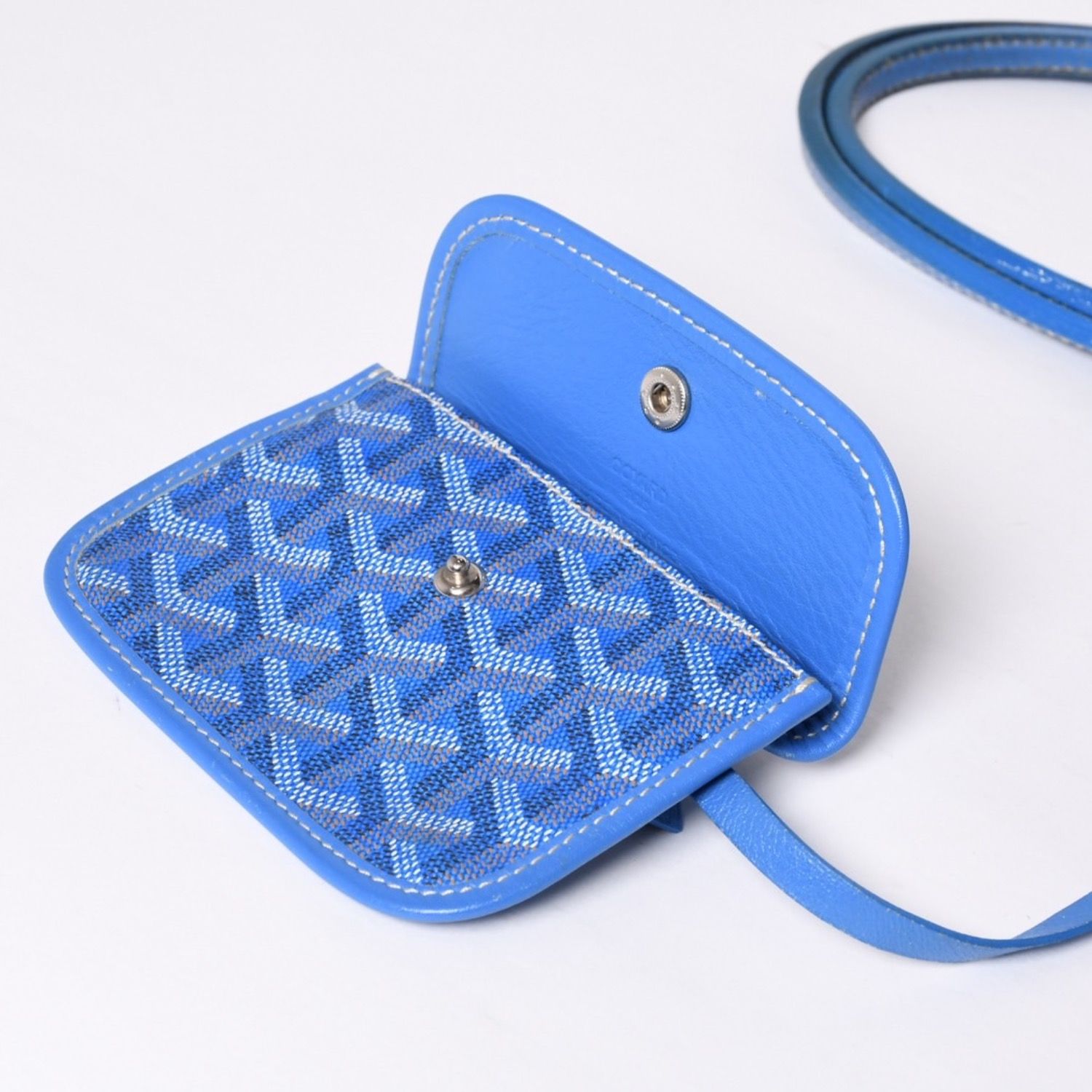 GOYARD ゴヤール サンルイ ジュニア トートバッグ ライトブルー レザー 