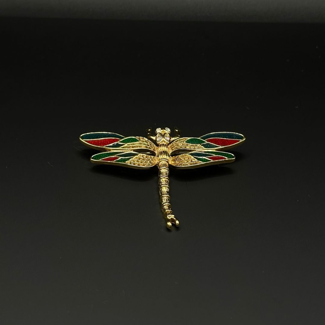 美品】Dior トンボ カラーストーン ラインストーン ブローチ - メルカリ