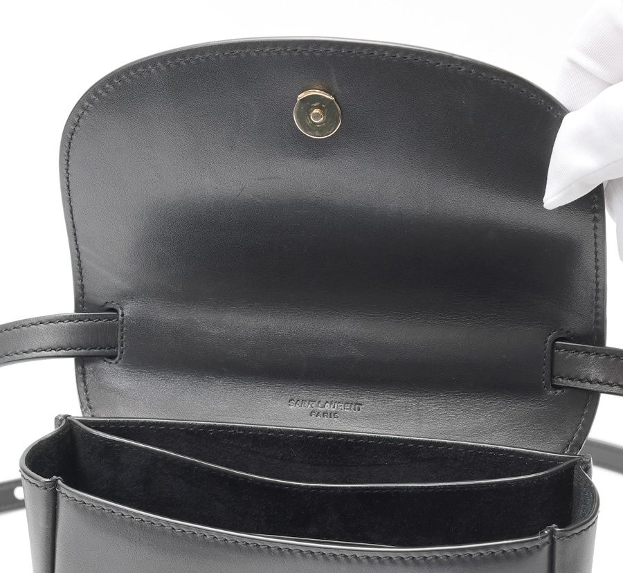 サンローラン / SAINT LAURENT　カイア スモール ショルダーバッグ　619740　レザー　ブラック 【中古】 SAINT LAURENT - サンローラン カイア スモール ショルダーバッグ