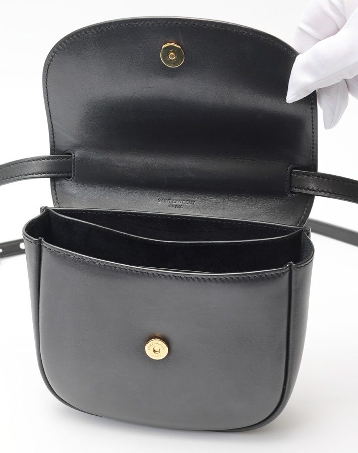 サンローラン / SAINT LAURENT　カイア スモール ショルダーバッグ　619740　レザー　ブラック 【中古】 サンローラン カイア スモール ショルダーバッグ レザー 619740