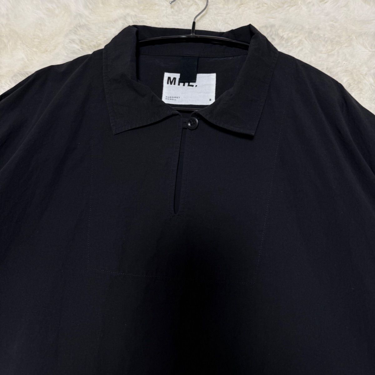 MHL. マーガレットハウエル 半袖シャツ プルオーバー ブラック 黒