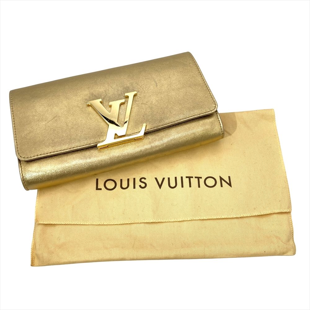 LOUIS VUITTON ゴールドクラッチバッグ ルイヴィトン LOUIS VUITTON ポシェット・ルイーズEW クラッチバッグ