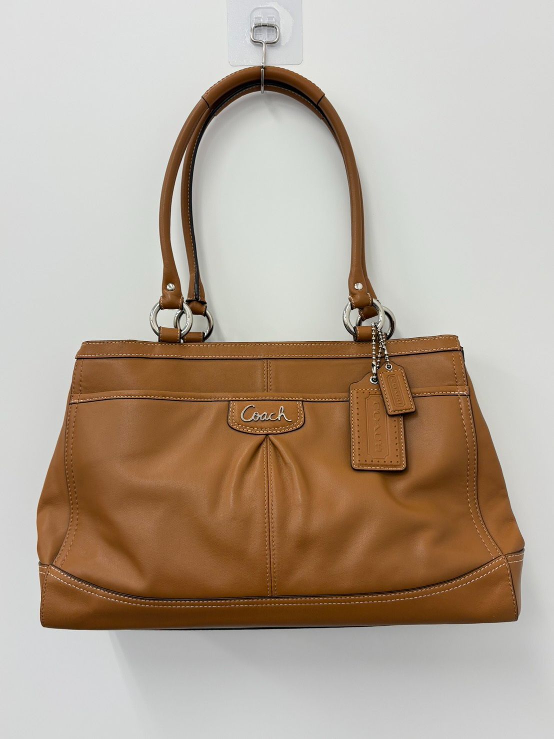 J03-898】【美品】COACH レザー トートバッグ ブラウン 中古品 現状品