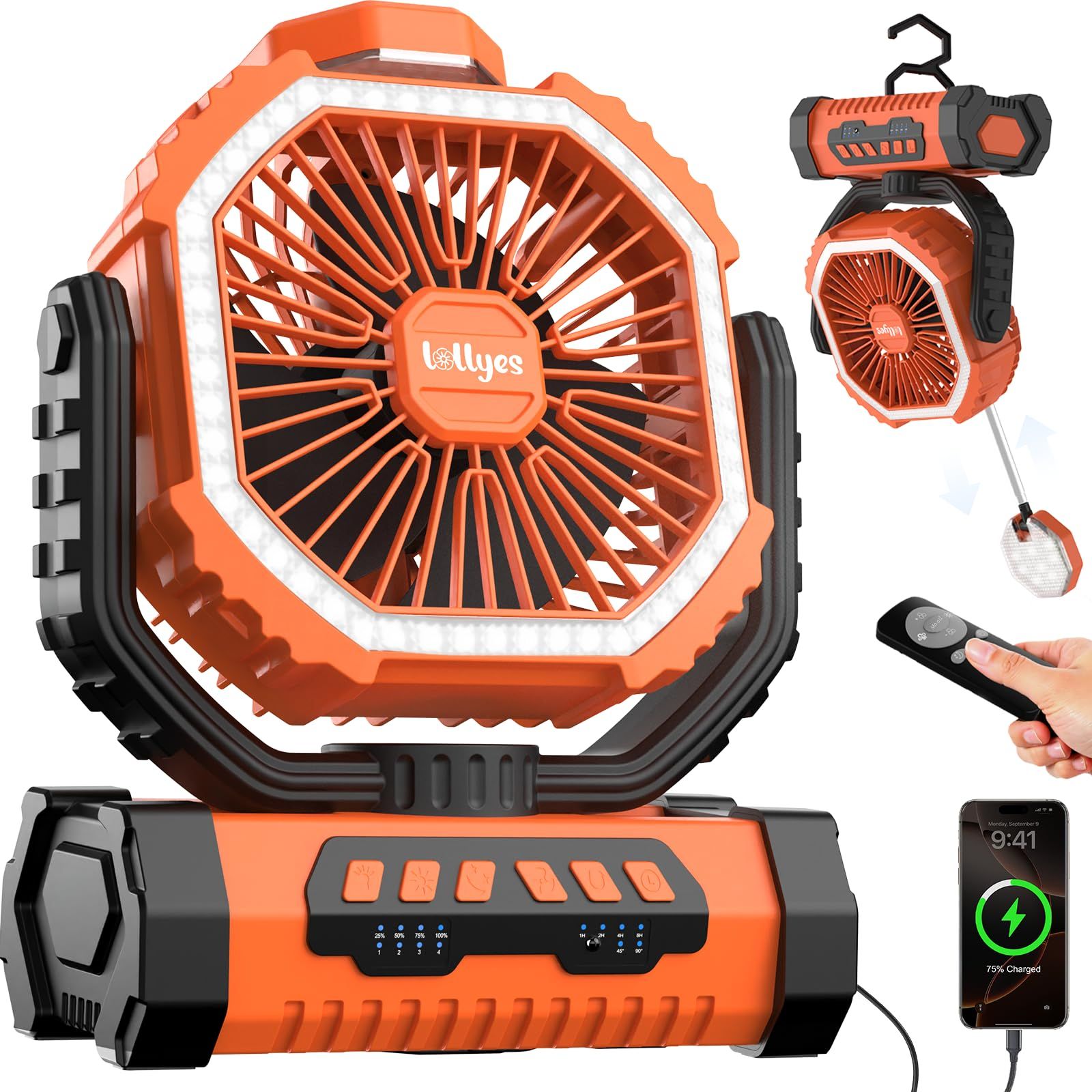 新品未使用 20000mAh キャンプ 扇風機 アウトドア サーキュレータ 20000mAh大容量】扇風機 キャンプ 扇風機 アウトドア 自動首振り