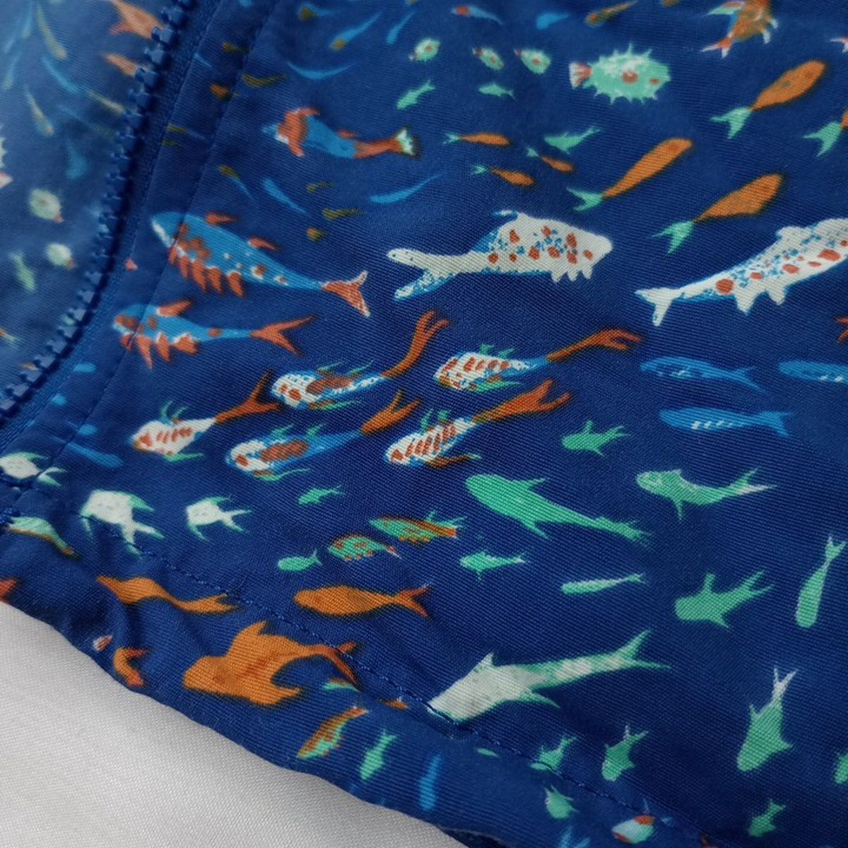 【5T 】patagonia バギーズジャケット　フード付きジャケット 魚柄 美品 正規品 パタゴニア patagonia 5T キッズ バギーズ フード付き