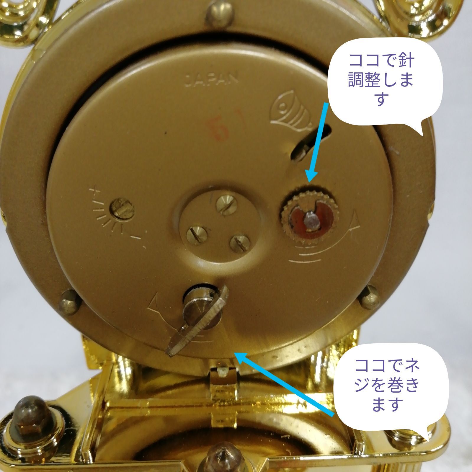 ジャンク！】レトロ ゼンマイ式 ドーム型 置き時計 タグ付 時計動作