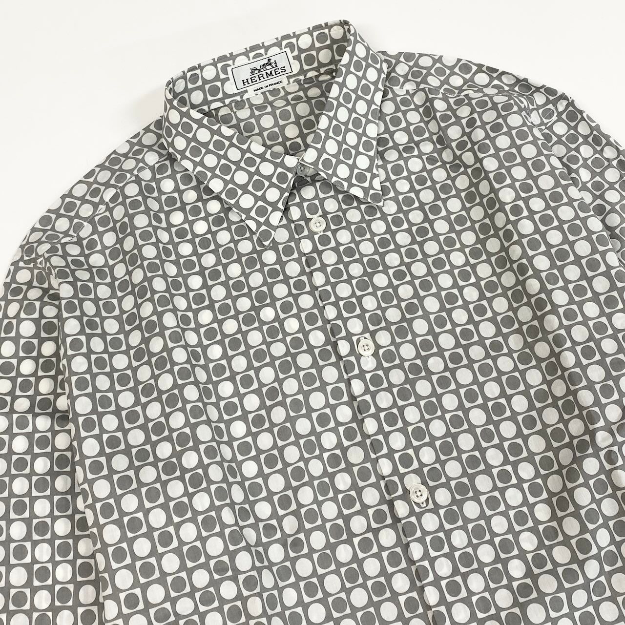 Md21 HERMES エルメス 長袖ダウンボタンシャツ コットンシャツ セリエ 