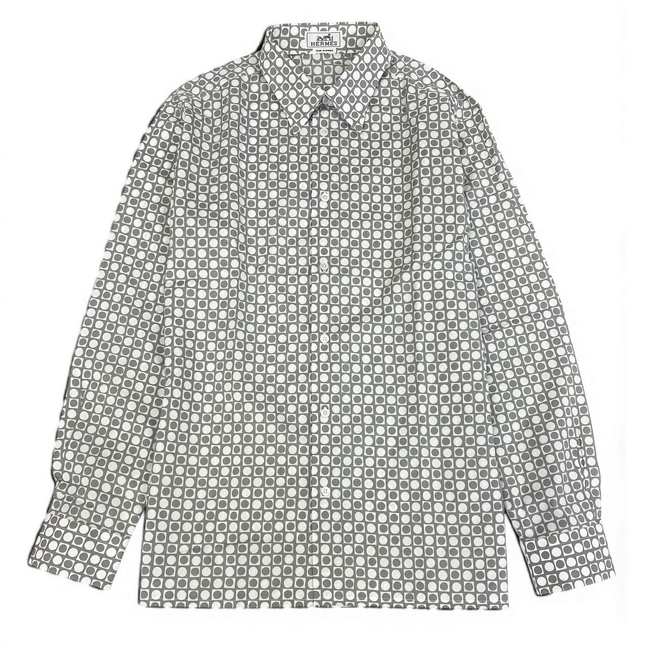 Md21 HERMES エルメス 長袖ダウンボタンシャツ コットンシャツ セリエ 